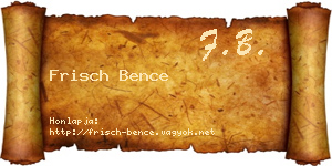 Frisch Bence névjegykártya